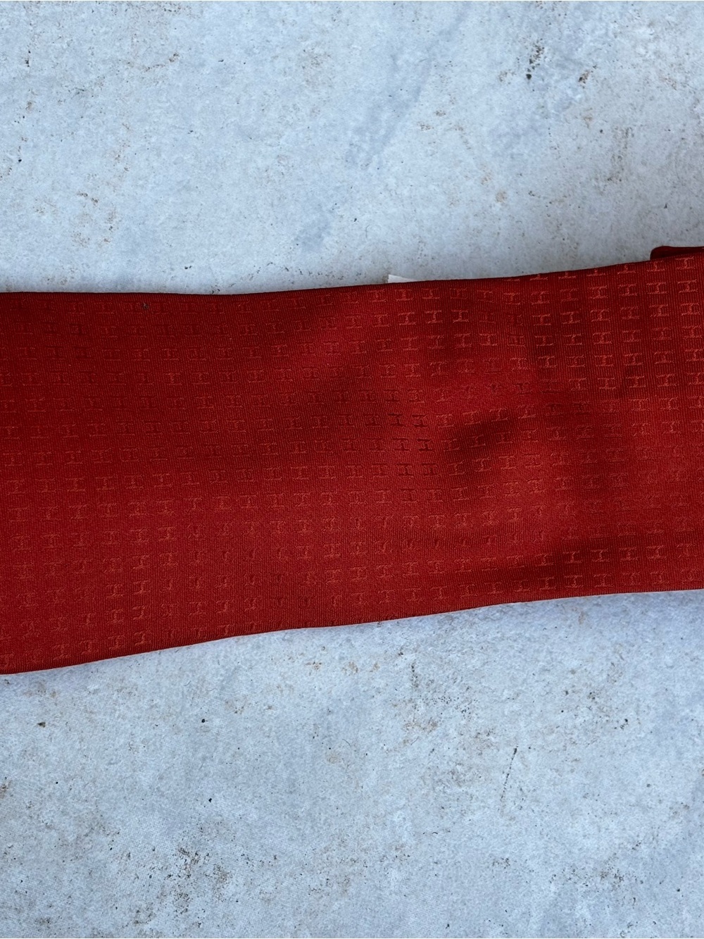 Hermes Neiman Marcus Burnt Orange Silk Tie with Woven H Motif - Picture 12 of 16